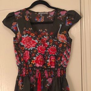 High-low black/flowered dress by Cupshe. Like new